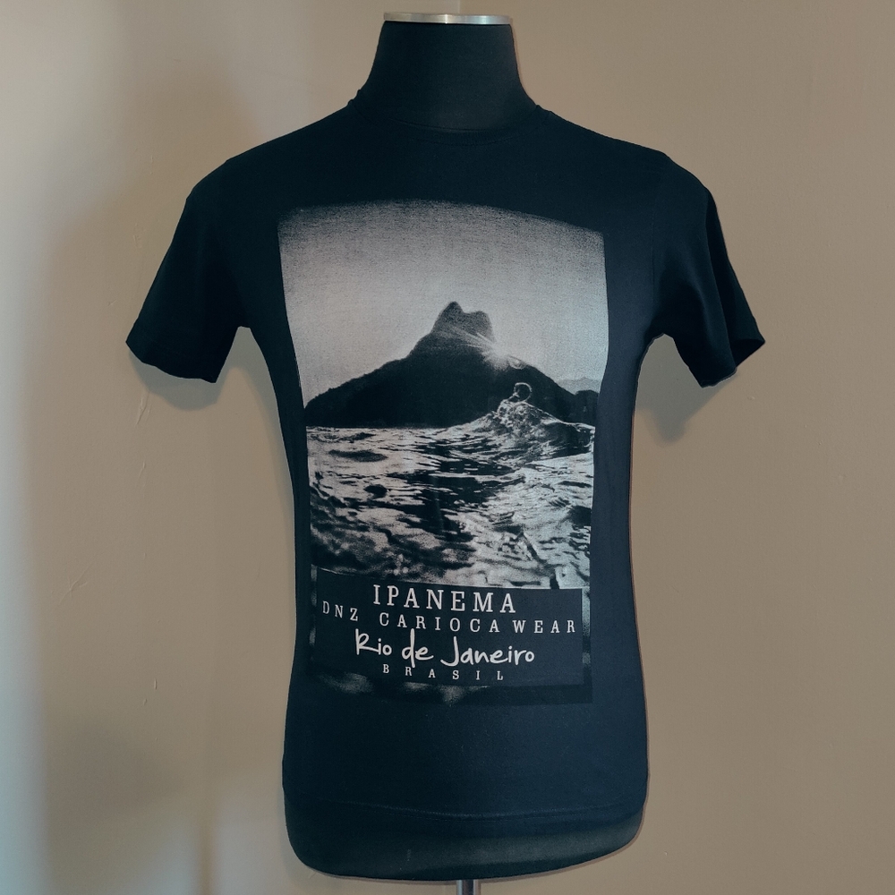 DINIZ RIO Navy Blue Ipanema Graphic Short Sleeve Shirt